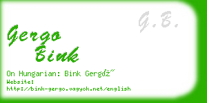 gergo bink business card